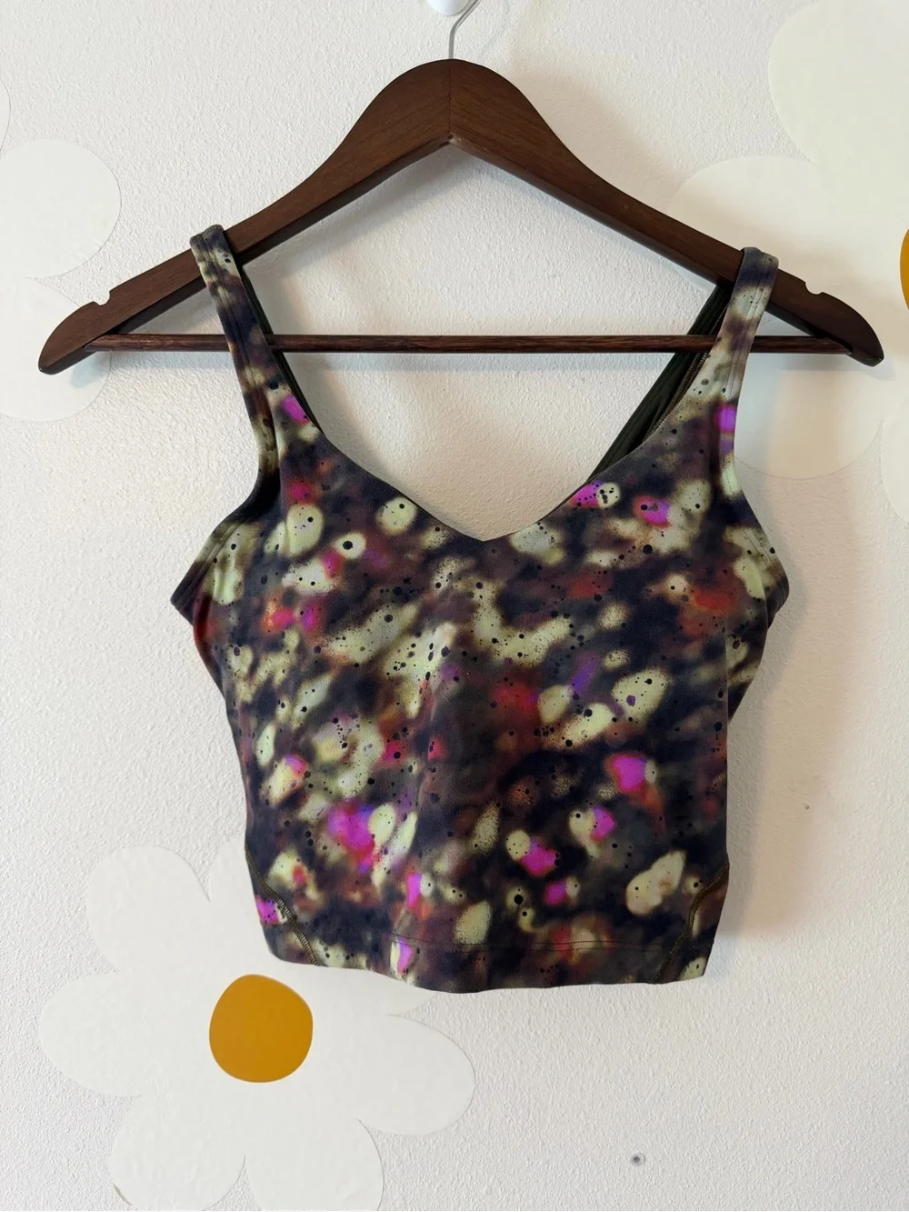Lululemon Align Nulu Tank Top Soft Focus Splatter Green Multi Built-In Bra